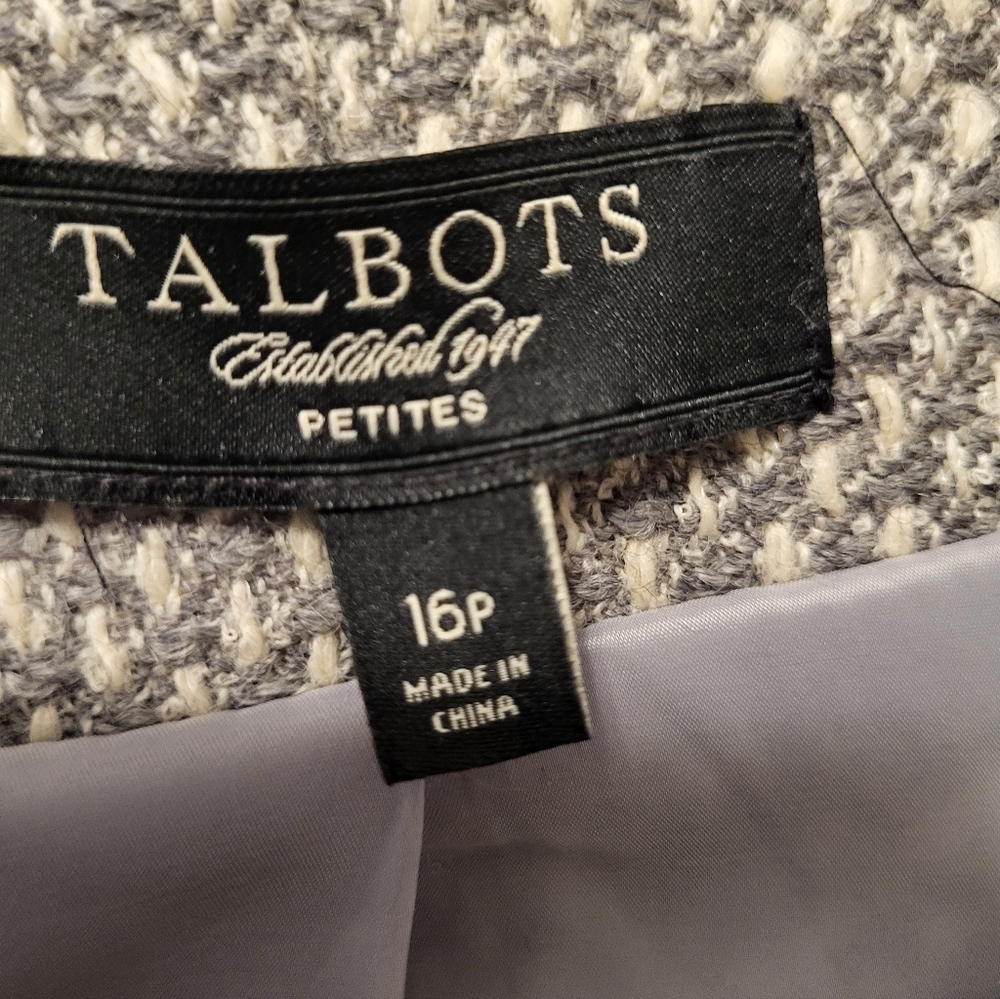 Talbots Gray Textured Three-Button Blazer - image 2